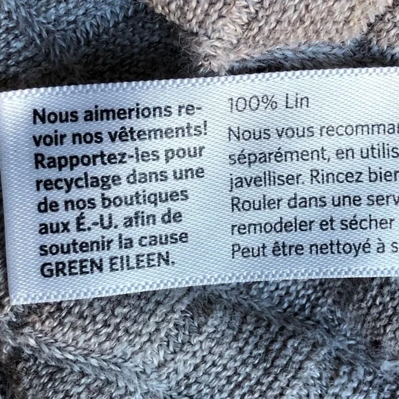 Eileen Fisher Waterfall Cardigan Linen Neutral Large - Picture 8 of 9